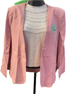 SALMON PINK & APPLE GREEN  CAPE BLAZER