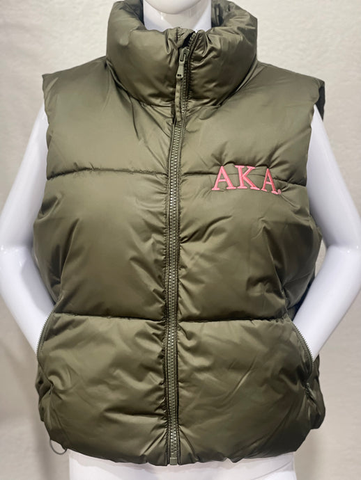 AKA Olive Puffer Vest