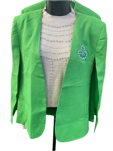 SALMON PINK & APPLE GREEN  CAPE BLAZER