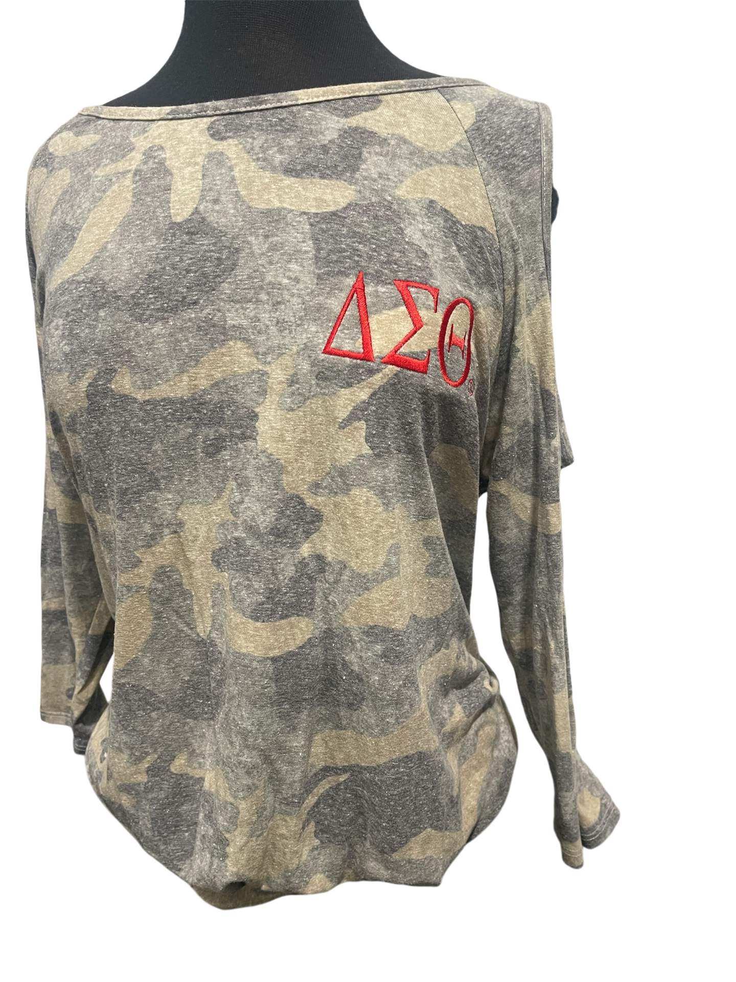 Camo Cold Shoulder DST Top