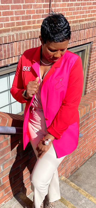 AKA PINK GOES RED BLAZER